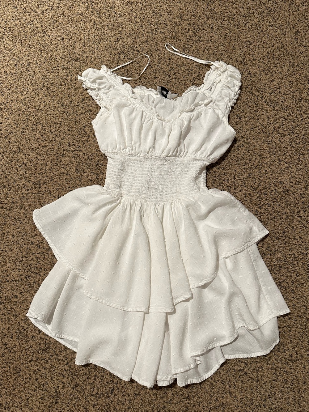 Princess Polly White Ruffled Tiered Sundress